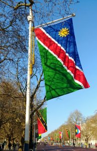 Die vlag van Namibië