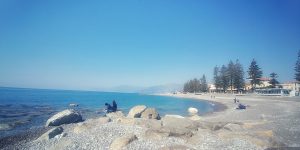 Die strand in Bordighera, Italië