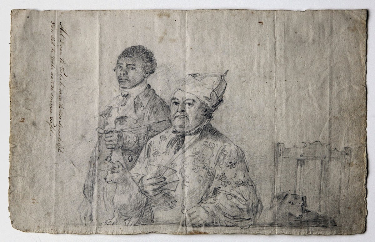 Augustus van Bengale hou Hendrik Cloete se pyp vir hom, c. 1788.